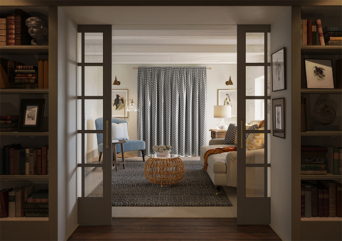 Chevron Stripe, Charcoal - Made to Measure Curtains - Image 15